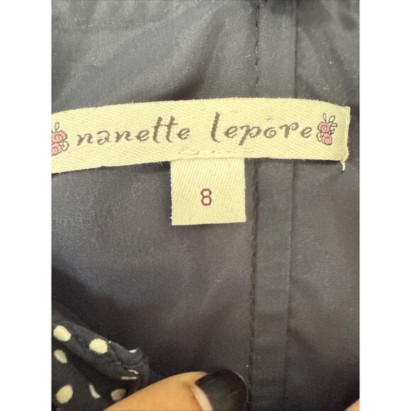 Nanette Lepore Top Women 8 Silk Navy Babydoll Fairycore Grunge 90s Y2K - Picture 8 of 10